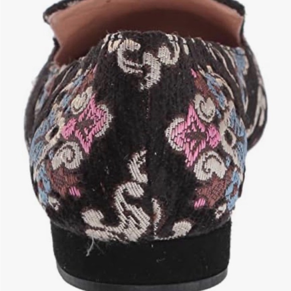 Embroidered Black Floral Loafers - Women's Slip-On Flats - Picture 4 of 10